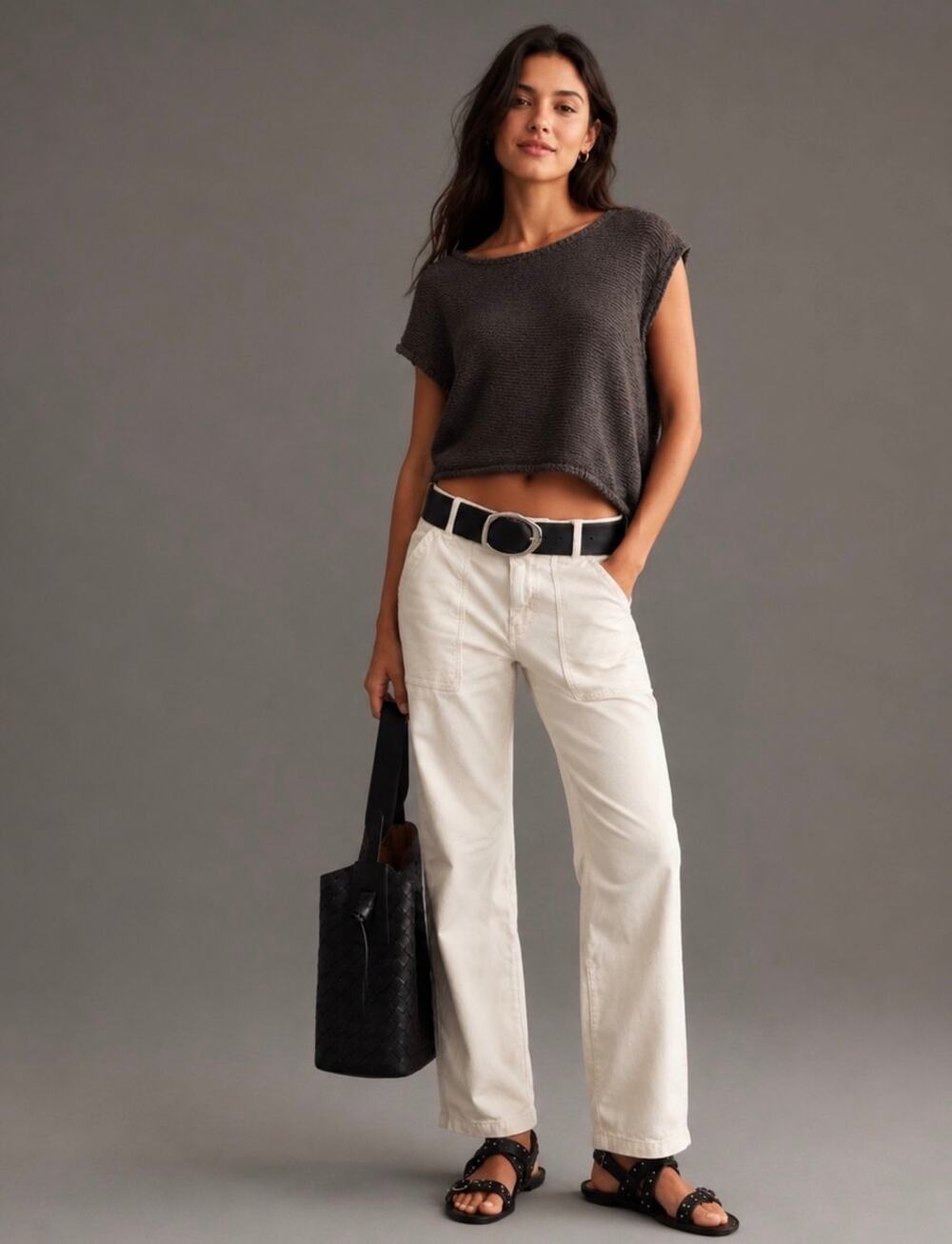 Anthropologie Pilcro The Wanderer Corduroy Utility Pants Ivory Cream Size 27